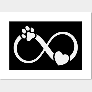 Infinity Paw Print Dog Love Posters and Art